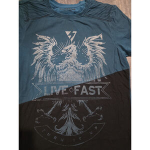 Machine Blue And Black Skate Live Fast Shirt Men's Size XL